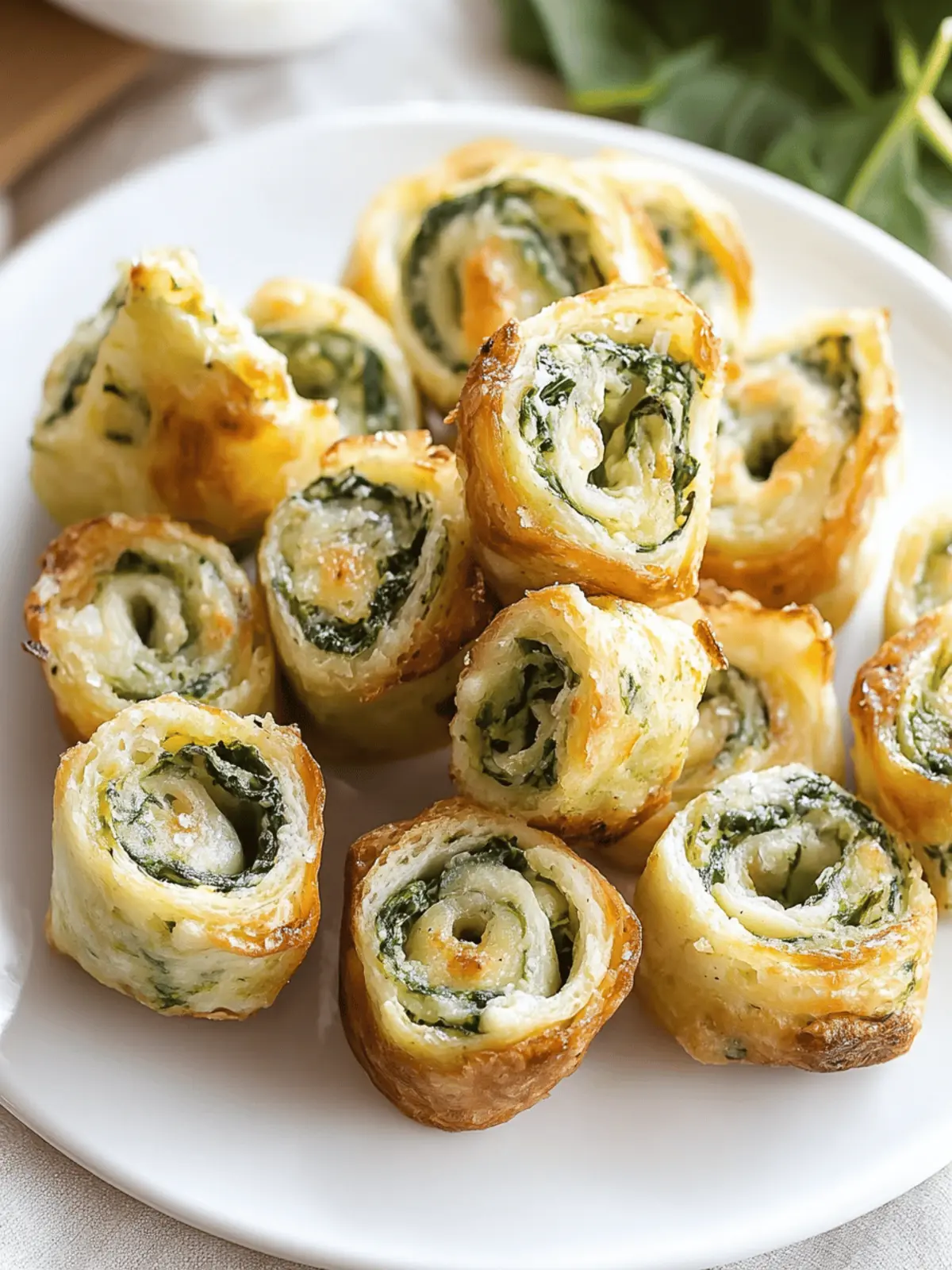 Spinach Dip in Bite-Sized Pinwheels