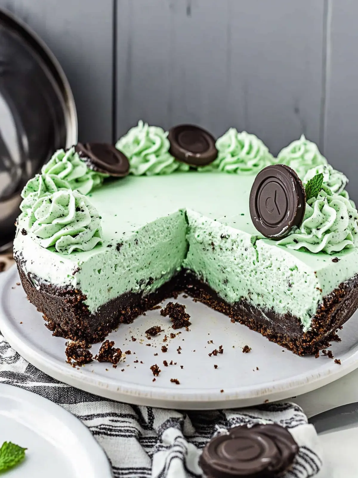 No Bake Mint Cheesecake