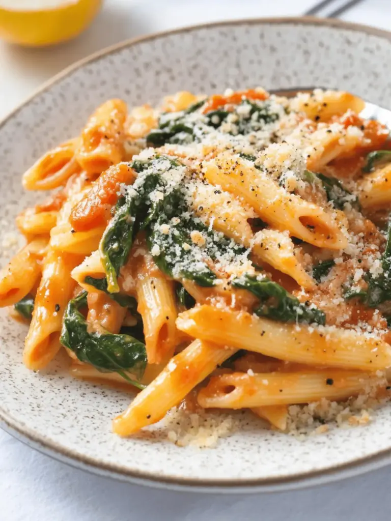 Creamy Spinach Tomato Pasta