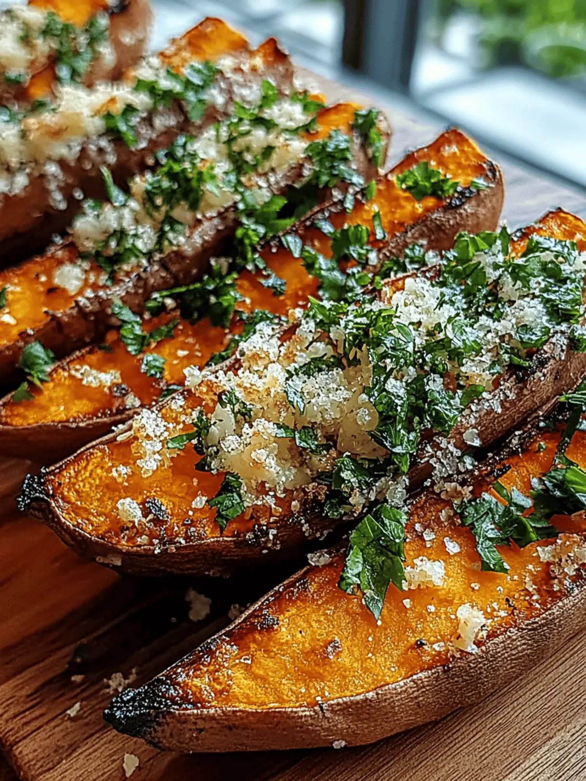 Garlic Parmesan Sweet Potato Wedges That Steal the Show Garlic Parmesan Sweet Potato Wedges