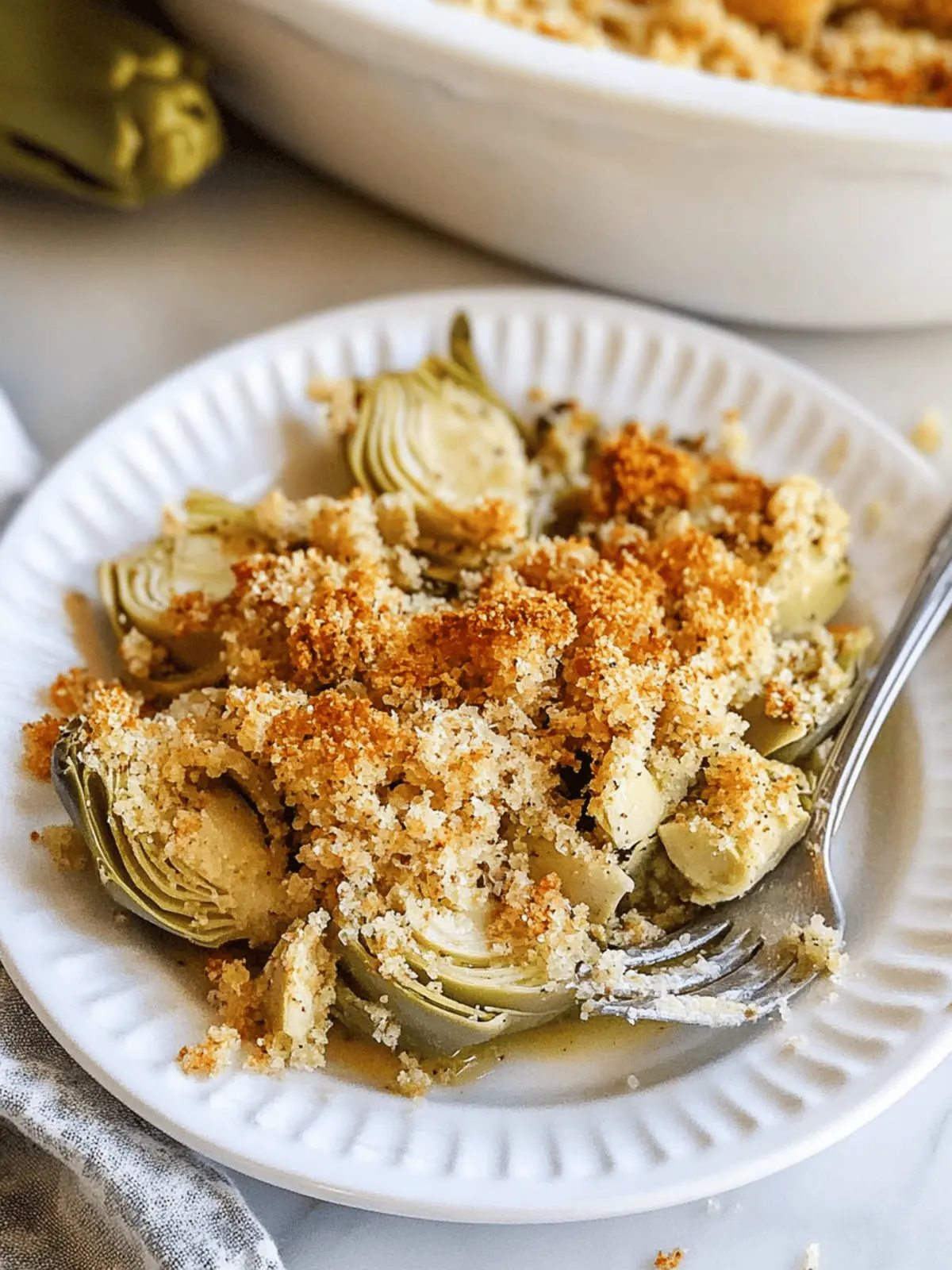 Savory Baked Artichoke Hearts with Crispy Seasoned Breadcrumbs Baked Artichoke Hearts with Seasoned Breadcrumbs