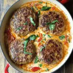 Savor Tuscan Hamburger Steaks in Creamy Spinach Delight Tuscan Hamburger Steaks