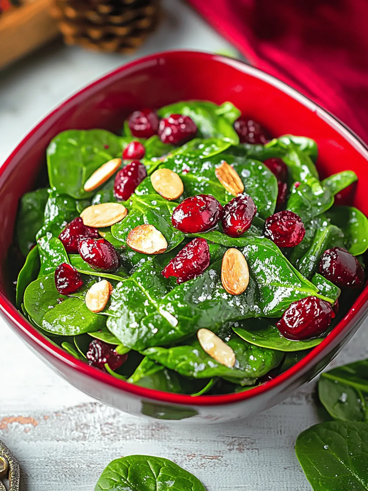 Christmas Cranberry Spinach Salad