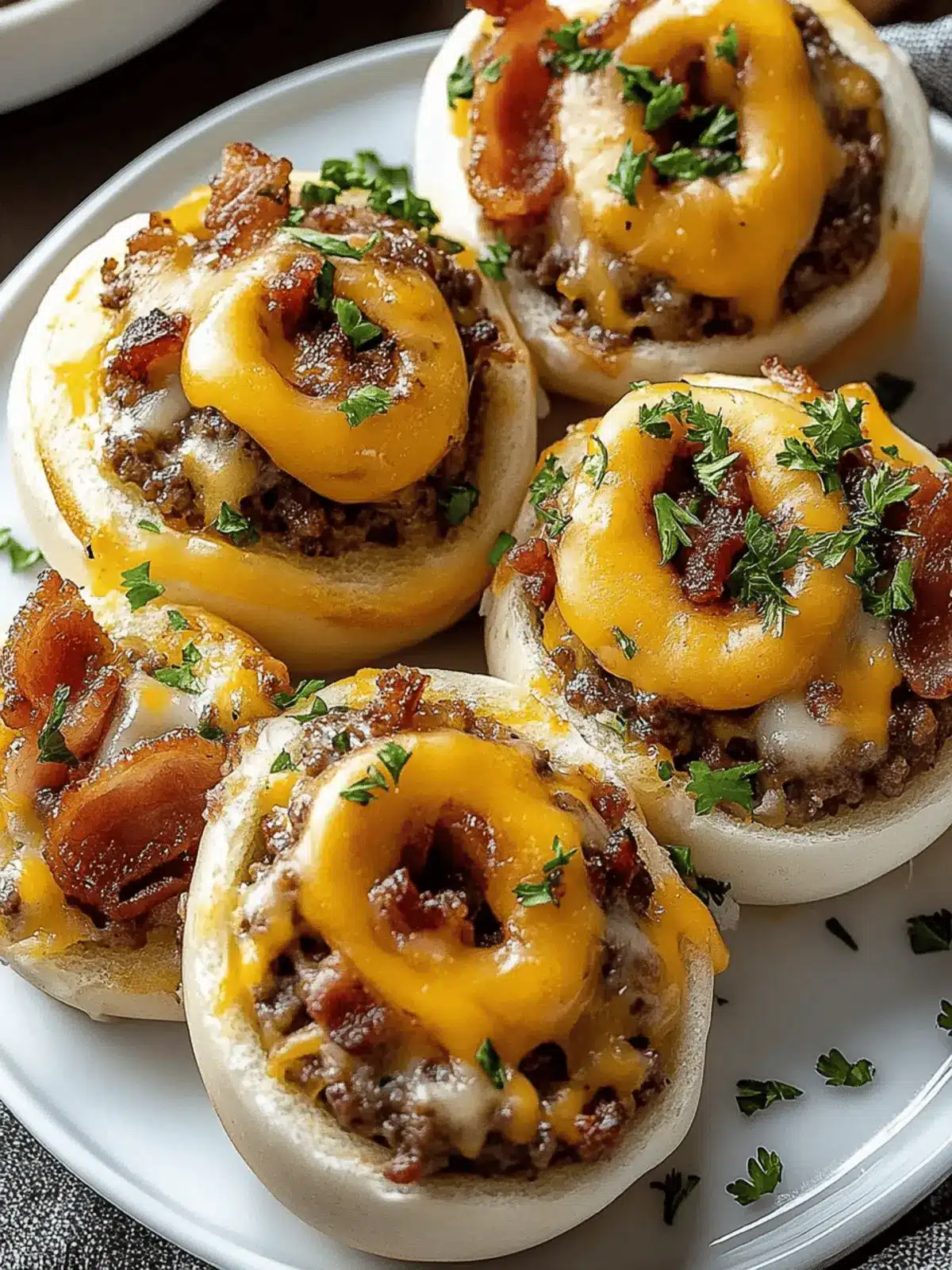 Garlic Butter Bacon Cheeseburger Rollups for Ultimate Comfort Garlic Butter Bacon Cheeseburger Rollups