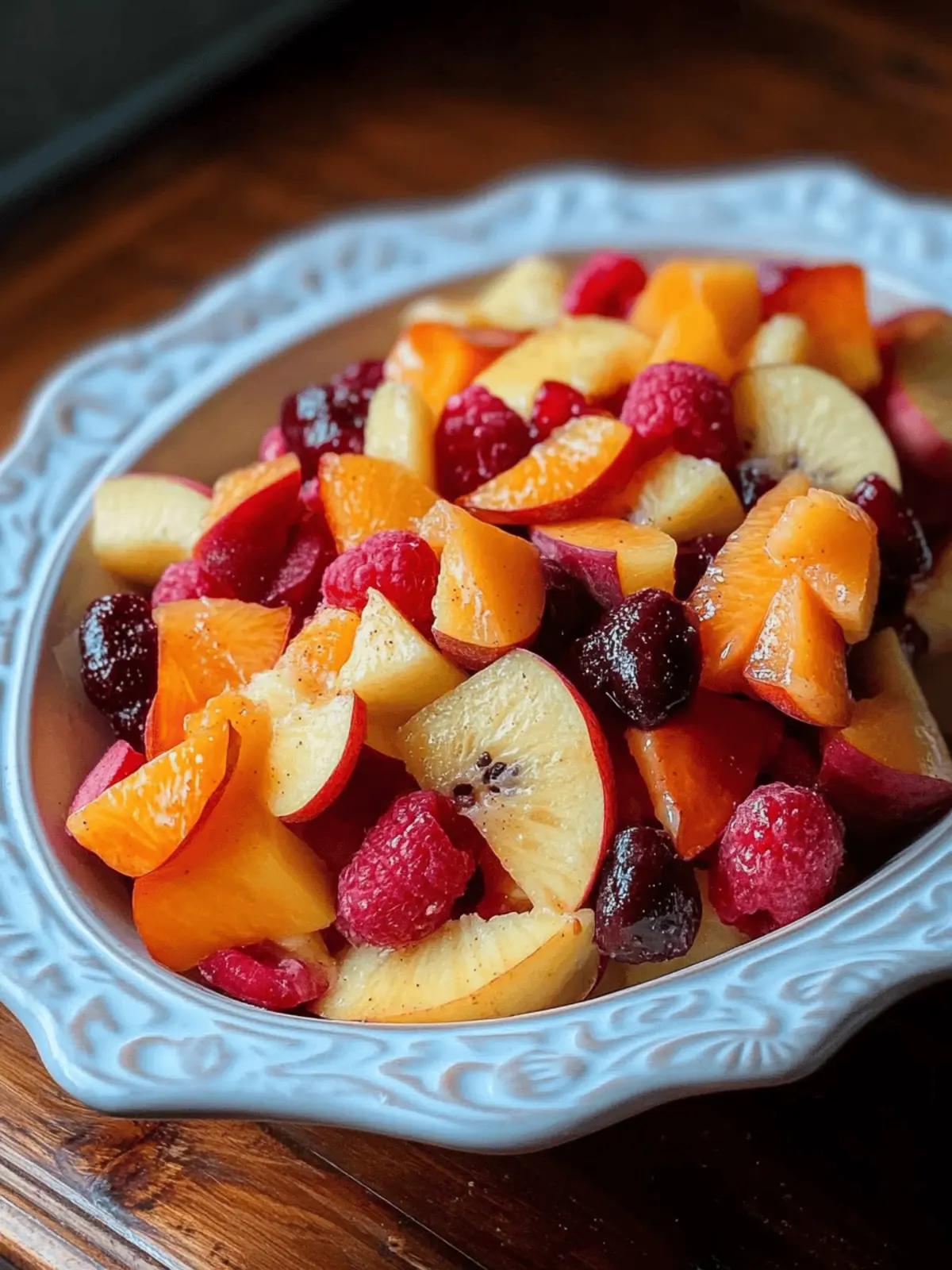Winter Fruit Salad with Cinnamon Vanilla Dressing