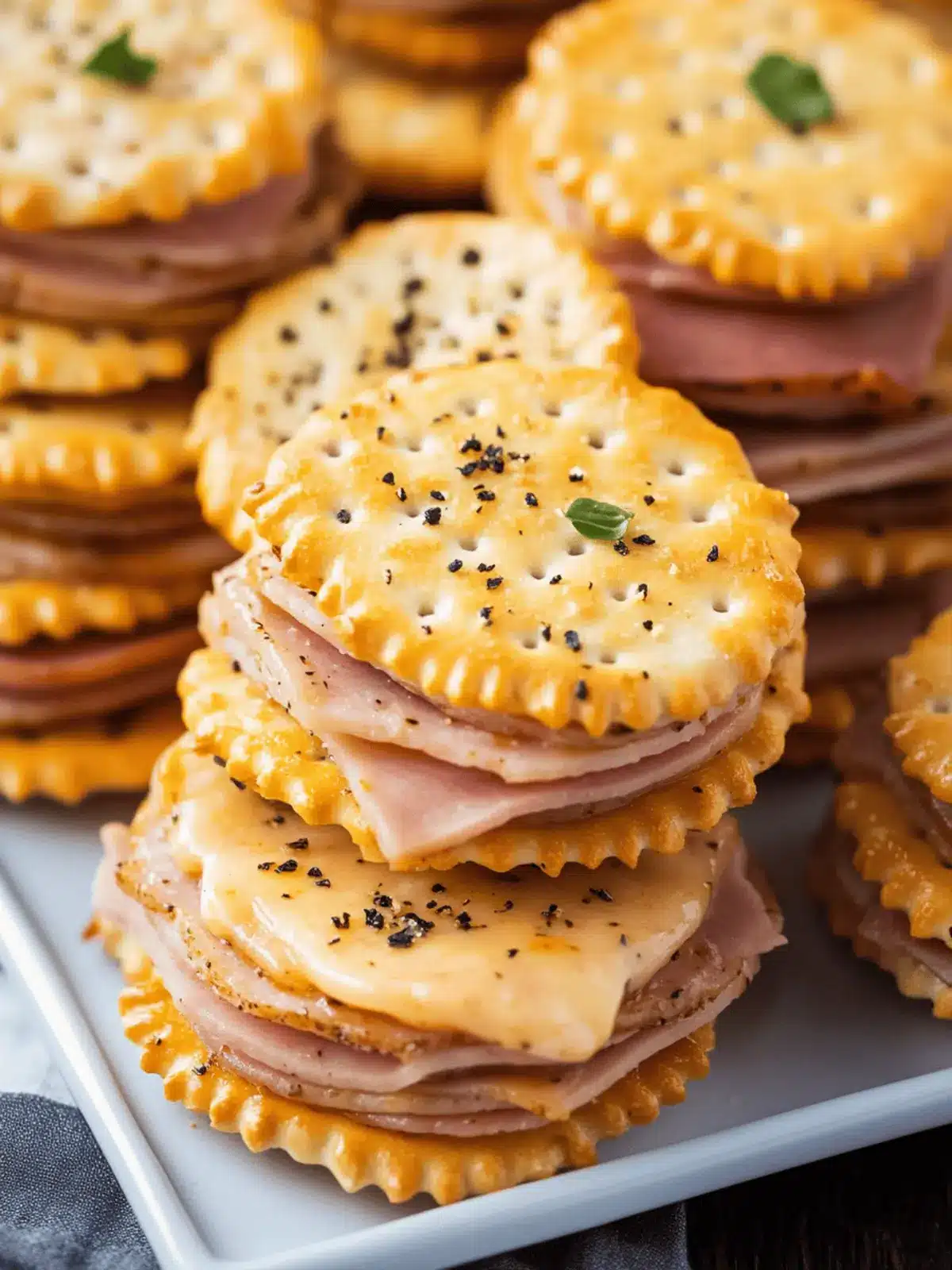 Ham and Swiss Cracker Melts