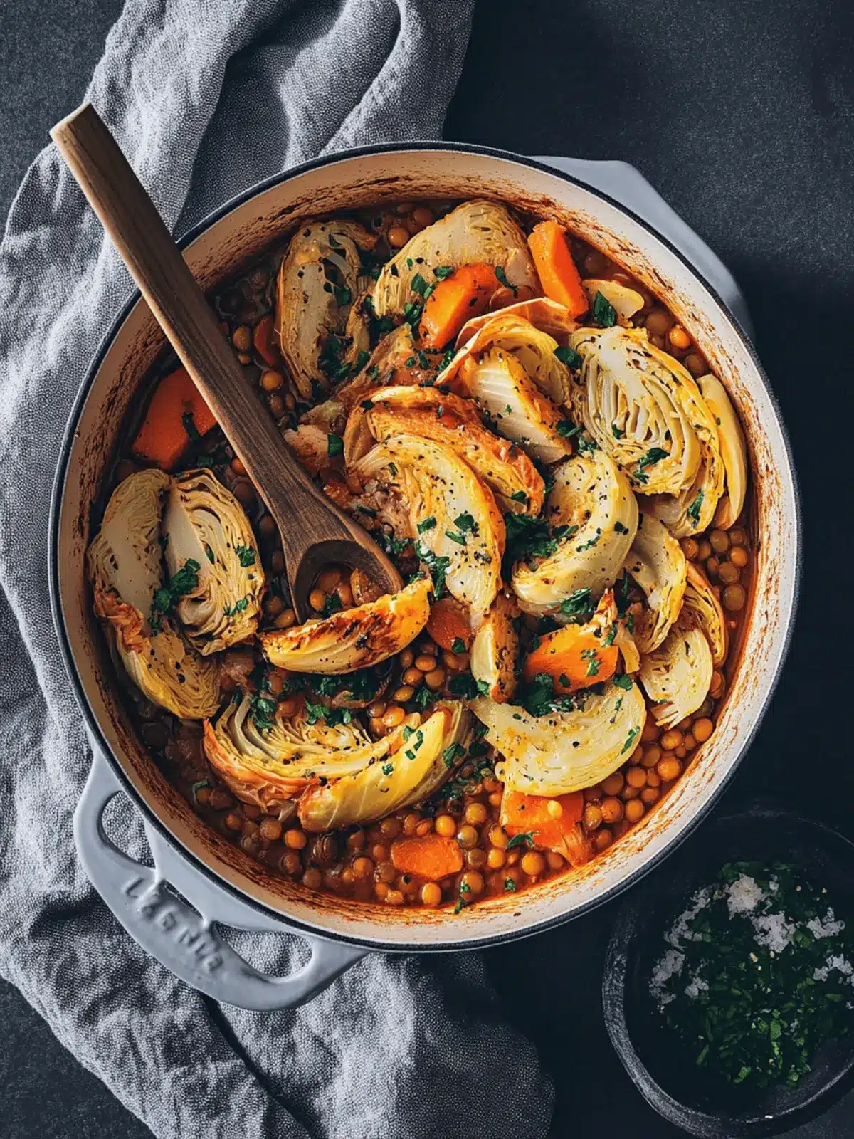 Braised Cabbage & Lentils