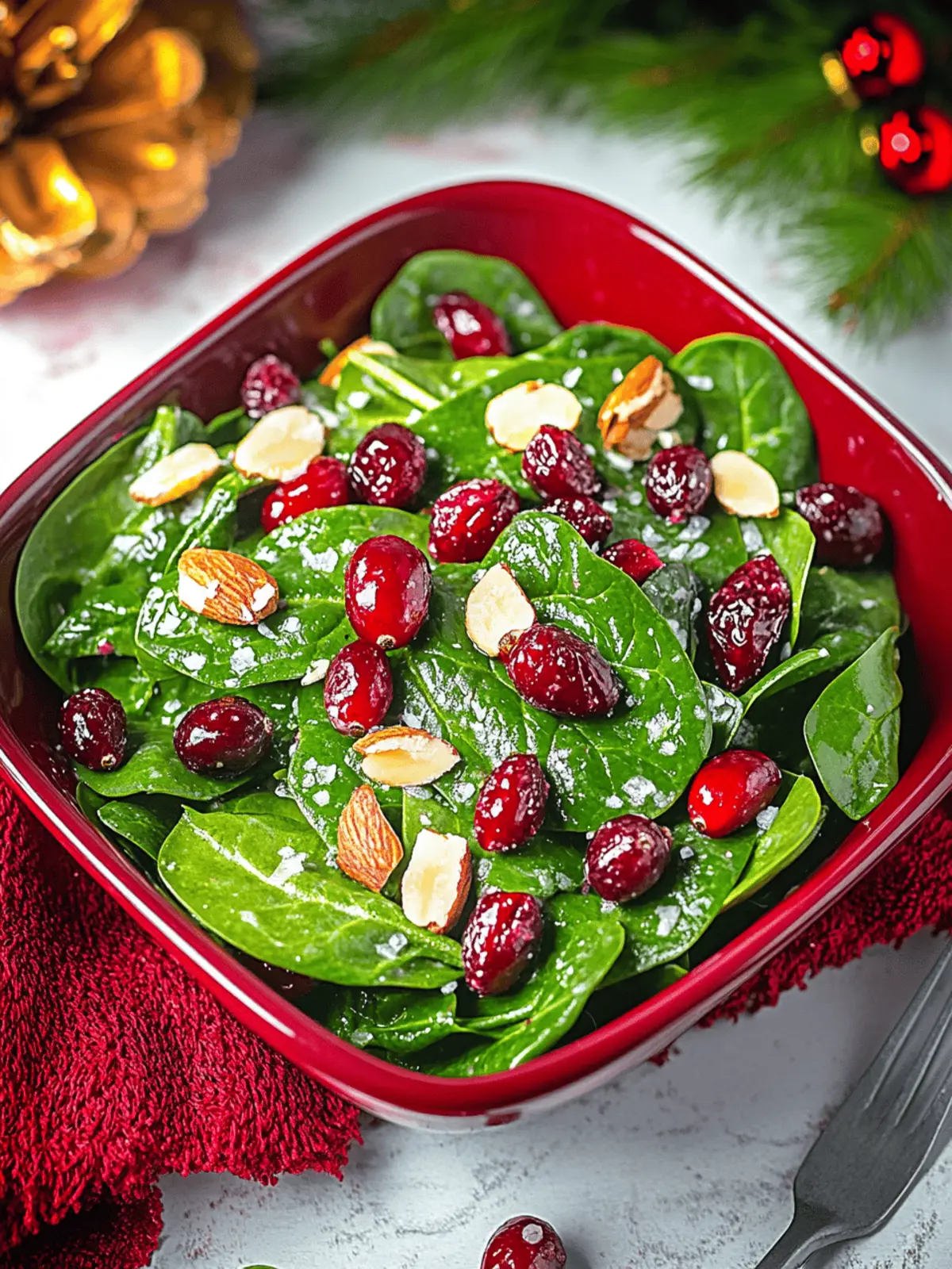 Christmas Cranberry Spinach Salad