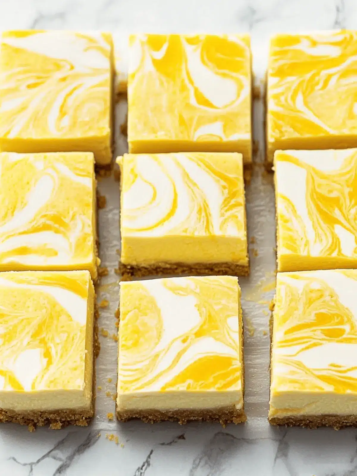 Lemon Marbled Cheesecake Bars
