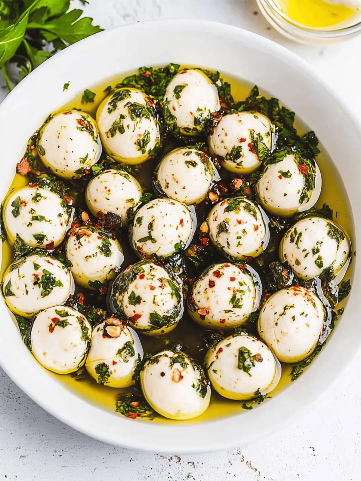 Olive Oil Marinated Mozzarella Balls