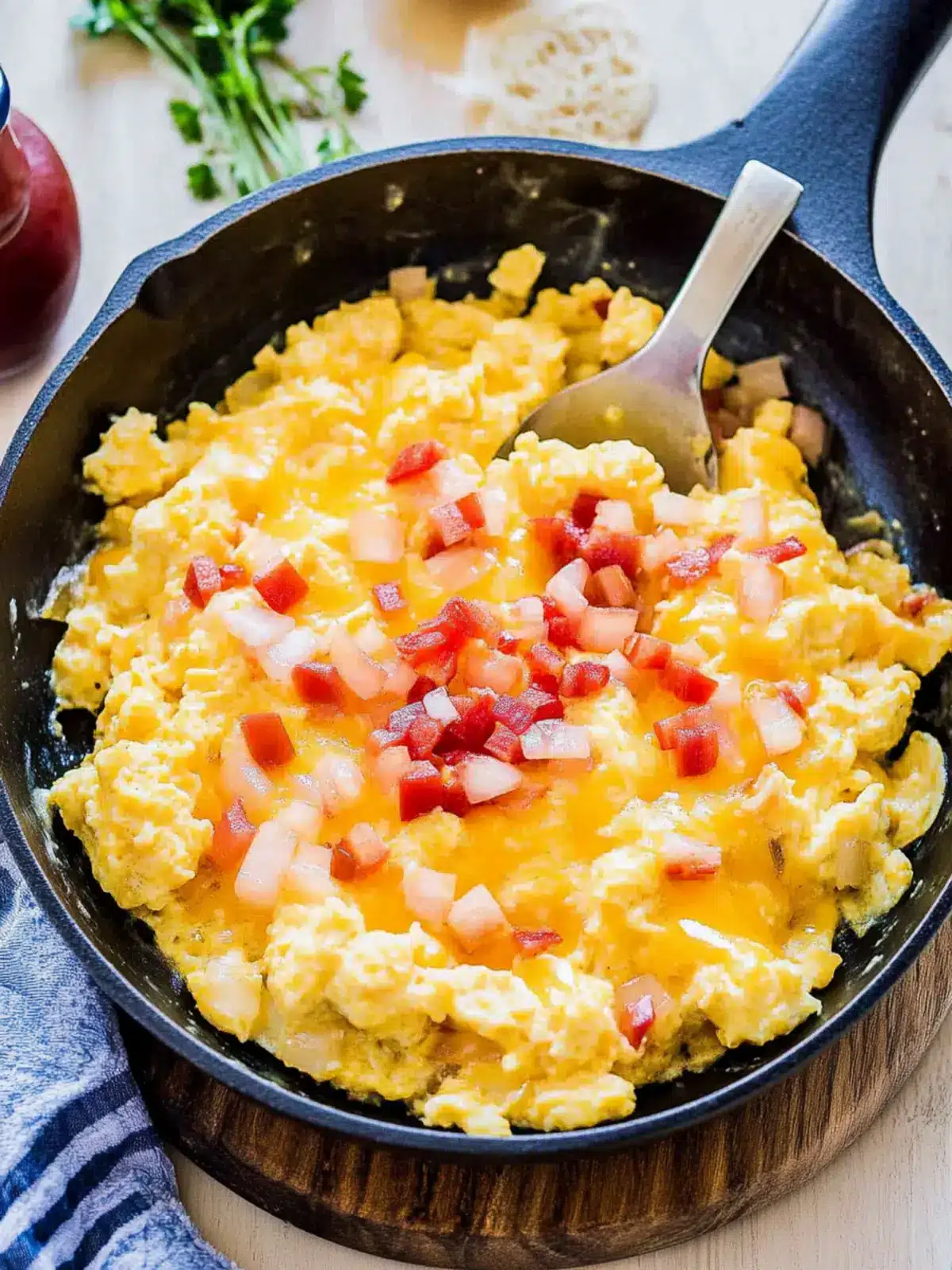 Hawaiian Scrambled Eggs with Cheese