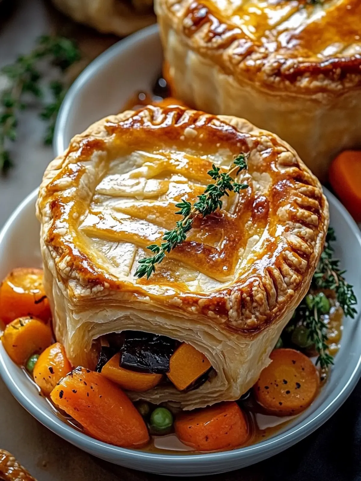 Roasted Autumn Vegetable Pot Pies