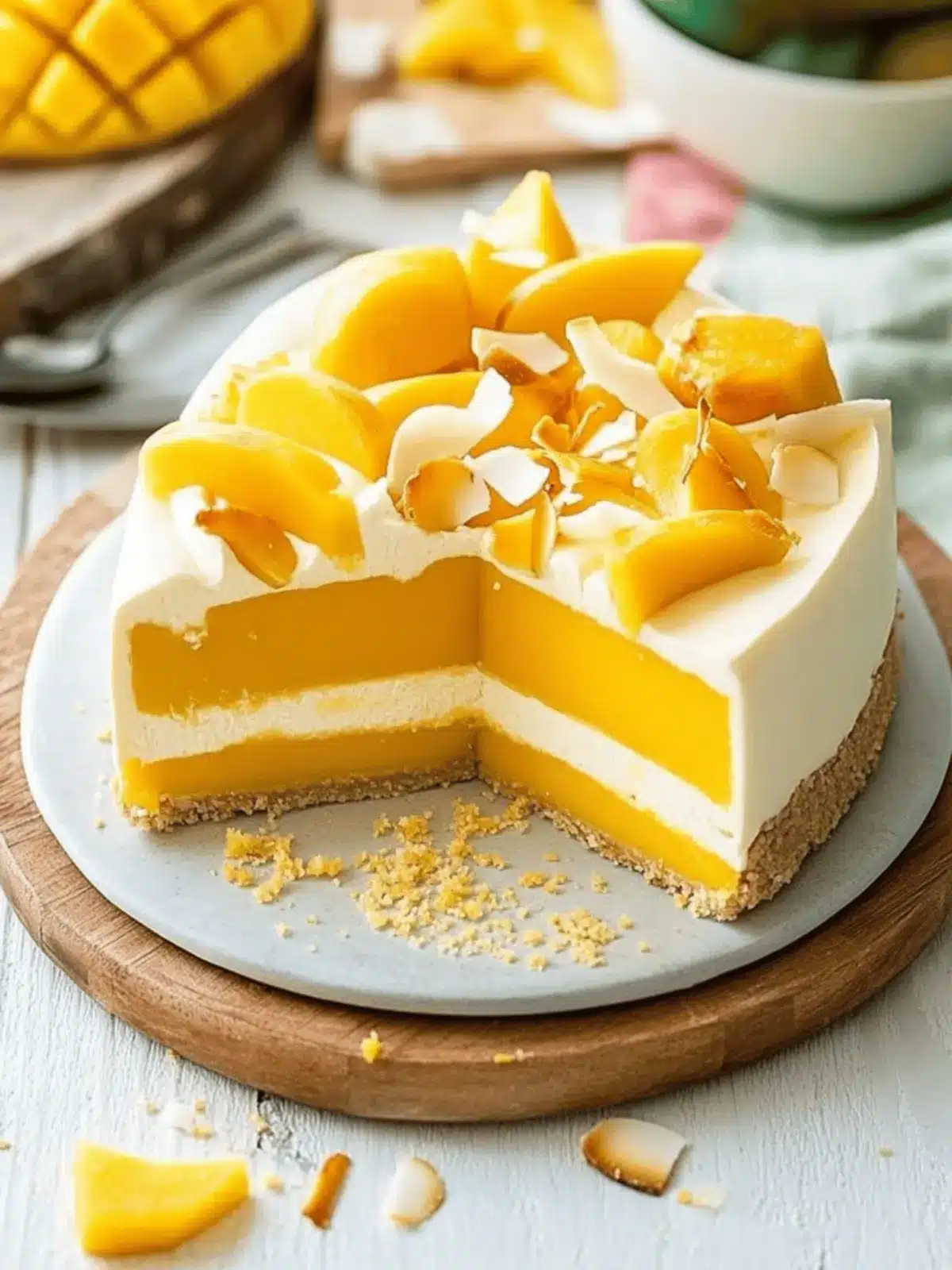 Mango Coconut Cheesecake