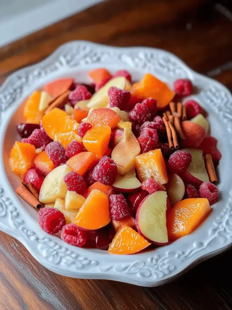 Winter Fruit Salad with Cinnamon Vanilla Dressing