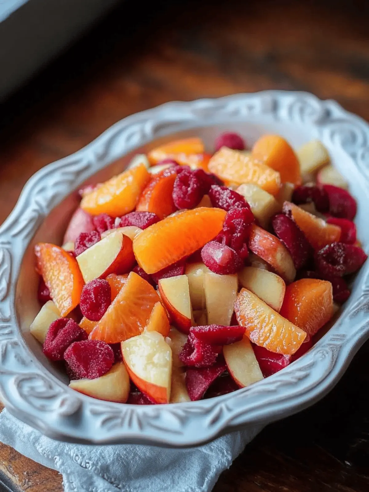 Winter Fruit Salad with Cinnamon Vanilla Dressing