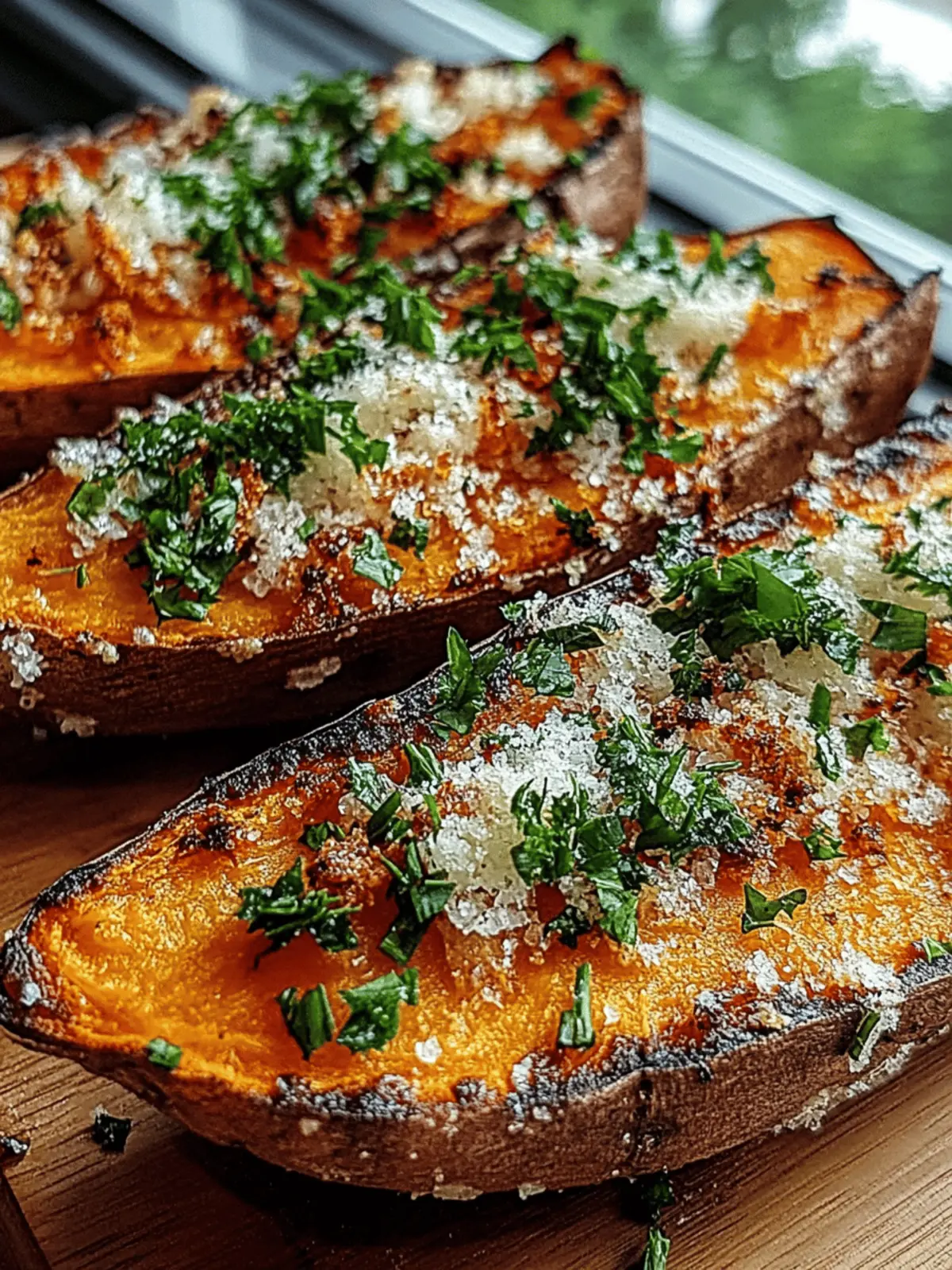 Garlic Parmesan Sweet Potato Wedges That Steal the Show Garlic Parmesan Sweet Potato Wedges