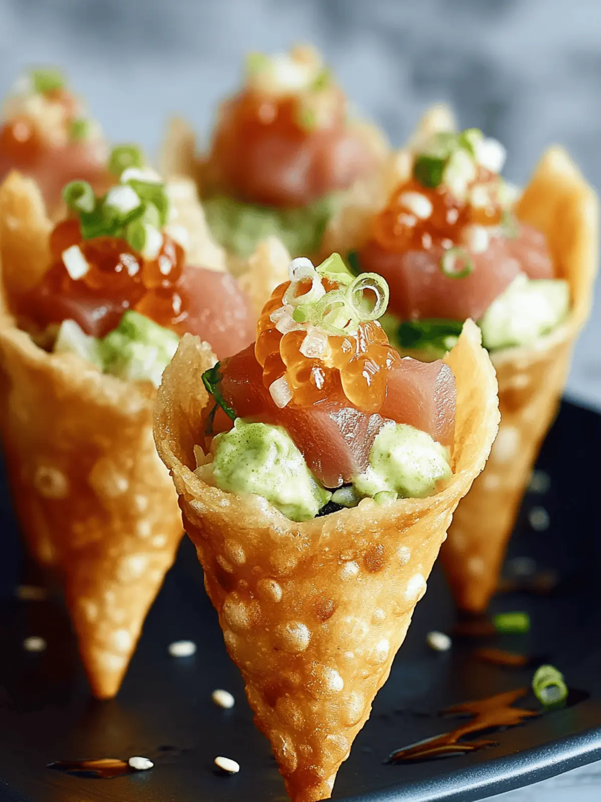 Sushi Wonton Cones: A Fun Twist on Your Favorite Rolls Sushi Wonton Cones