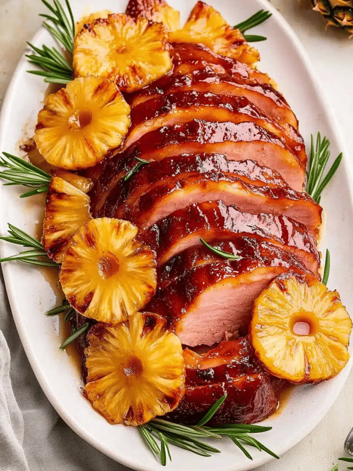 Sticky Pineapple Brown Sugar Glazed Ham