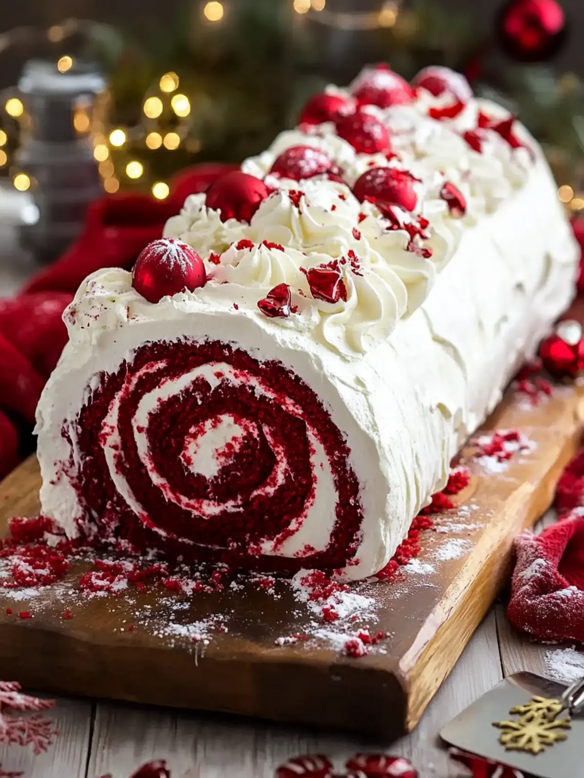 Red Velvet Yule Log