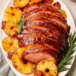 Sticky Pineapple Brown Sugar Glazed Ham
