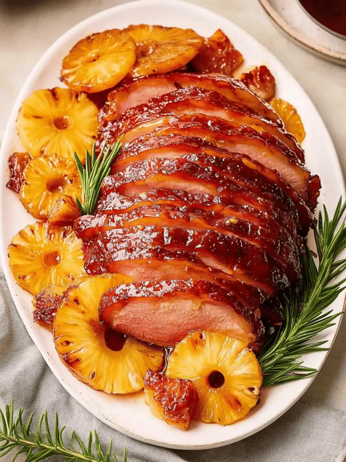 Sticky Pineapple Brown Sugar Glazed Ham