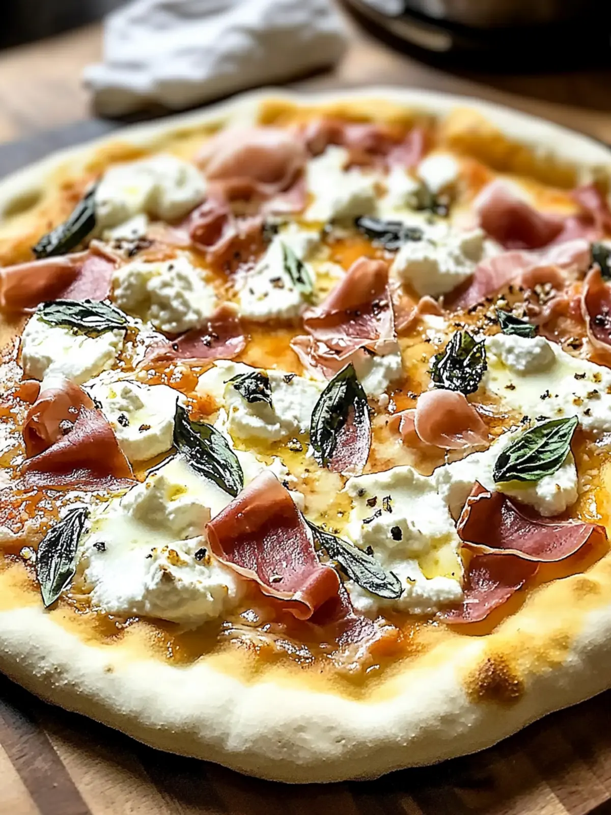 White Pizza with Prosciutto & Hot Honey
