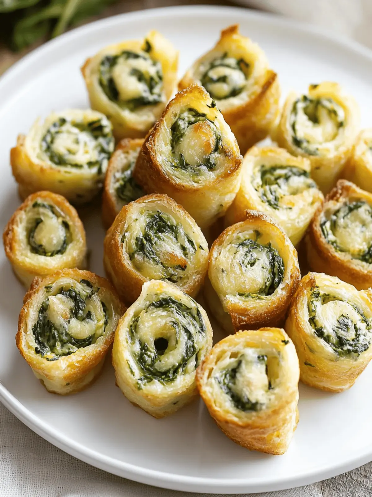 Spinach Dip in Bite-Sized Pinwheels