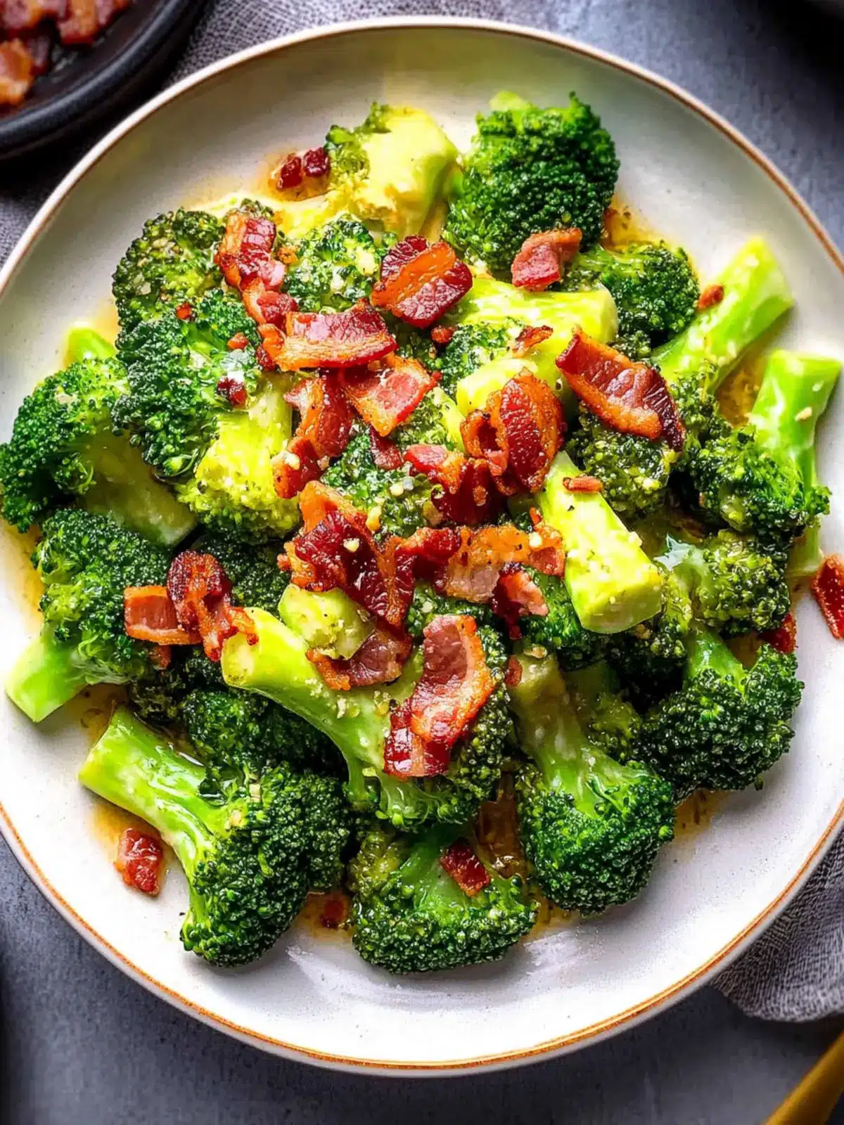 Broccoli With Garlic Sauce & Bacon