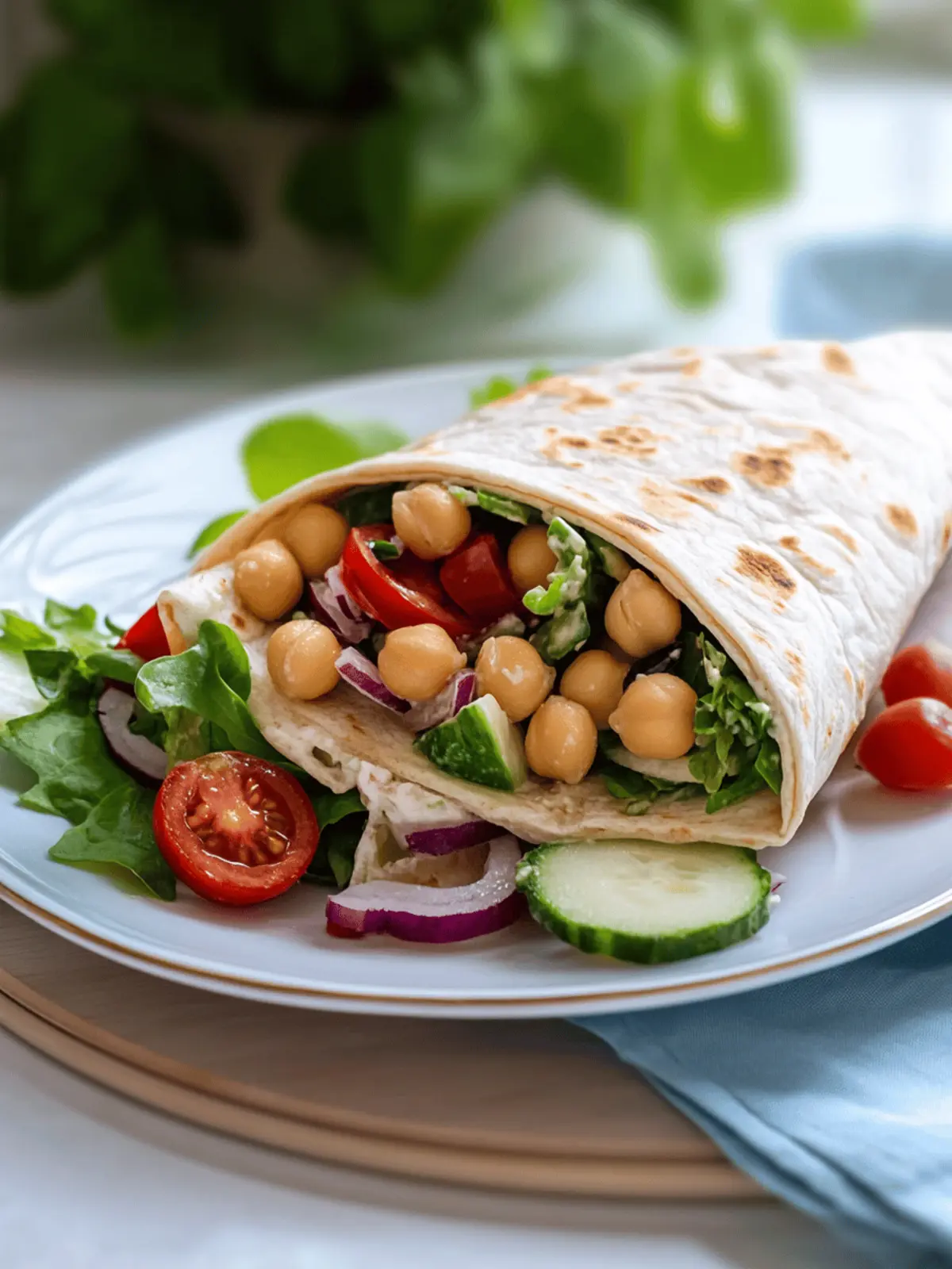 Mediterranean Chickpea Salad Wraps