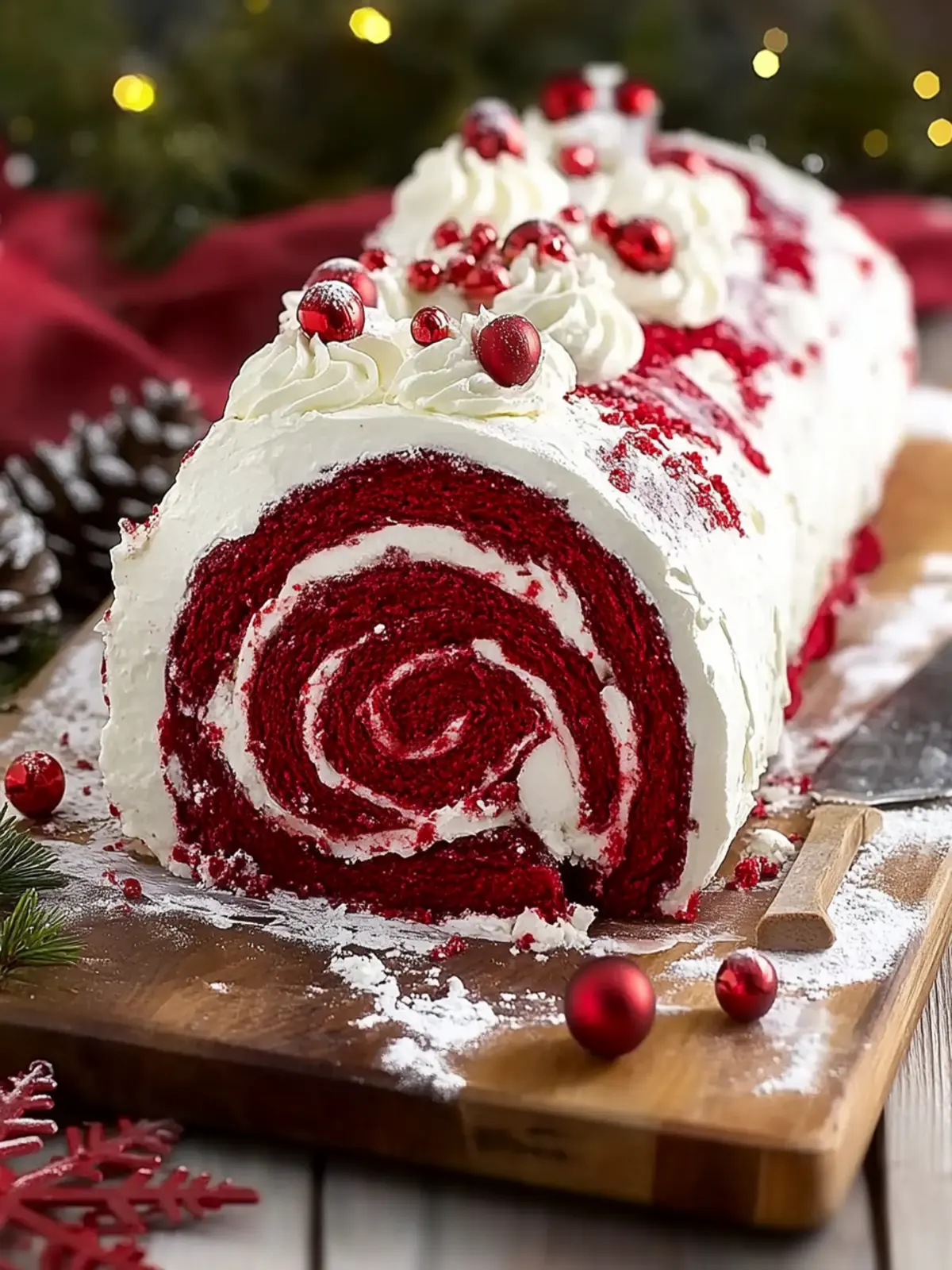 Red Velvet Yule Log