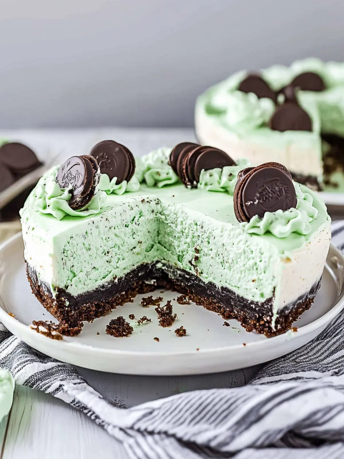 No Bake Mint Cheesecake