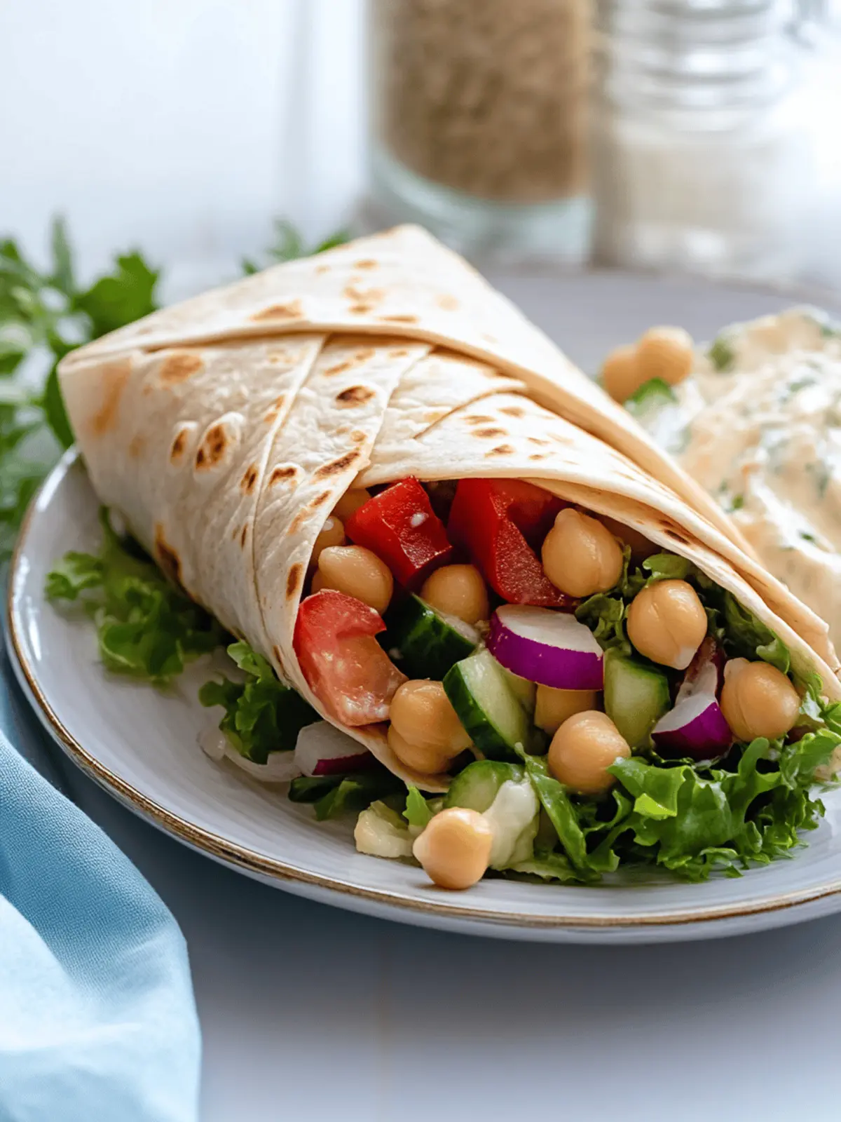 Mediterranean Chickpea Salad Wraps