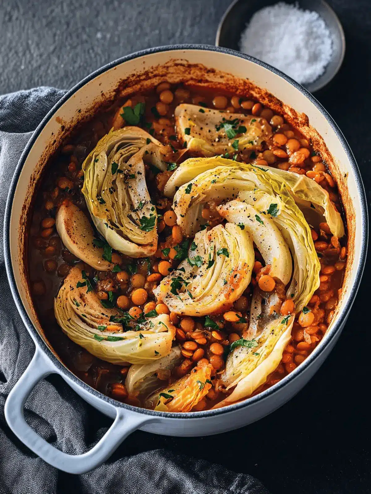 Braised Cabbage & Lentils