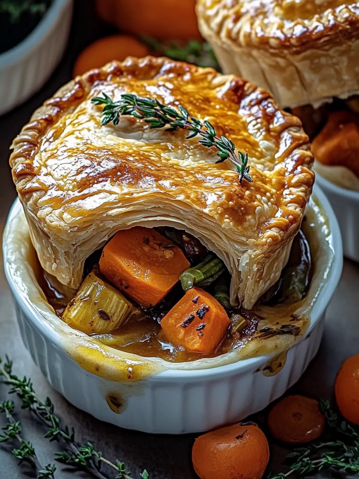 Roasted Autumn Vegetable Pot Pies