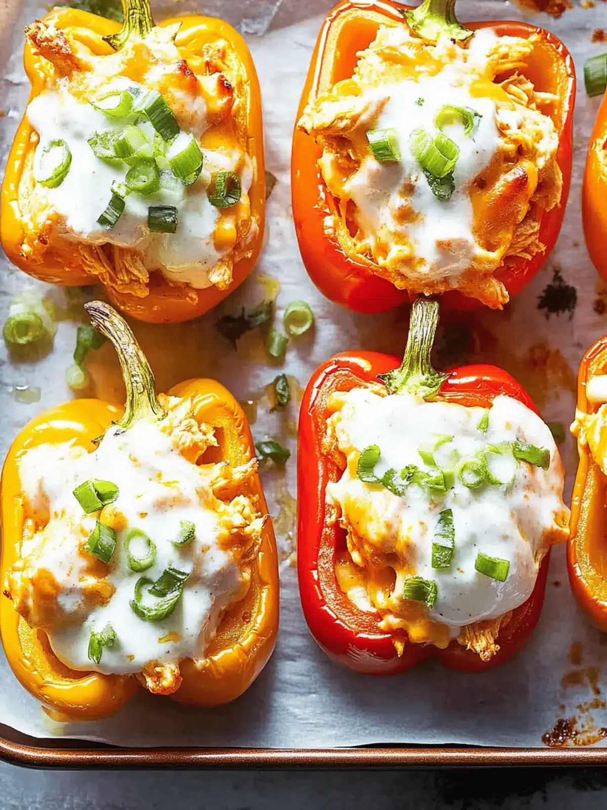 Delicious Cheesy Buffalo Chicken Stuffed Peppers You'll Love Cheesy Buffalo Chicken Stuffed Peppers