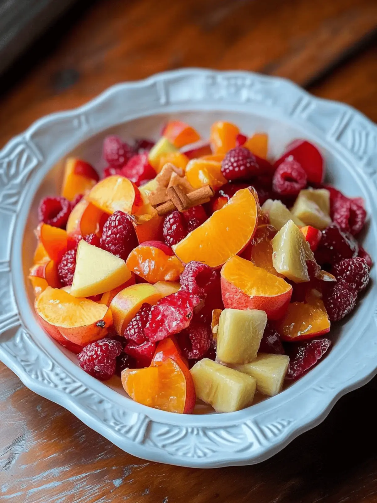 Winter Fruit Salad with Cinnamon Vanilla Dressing