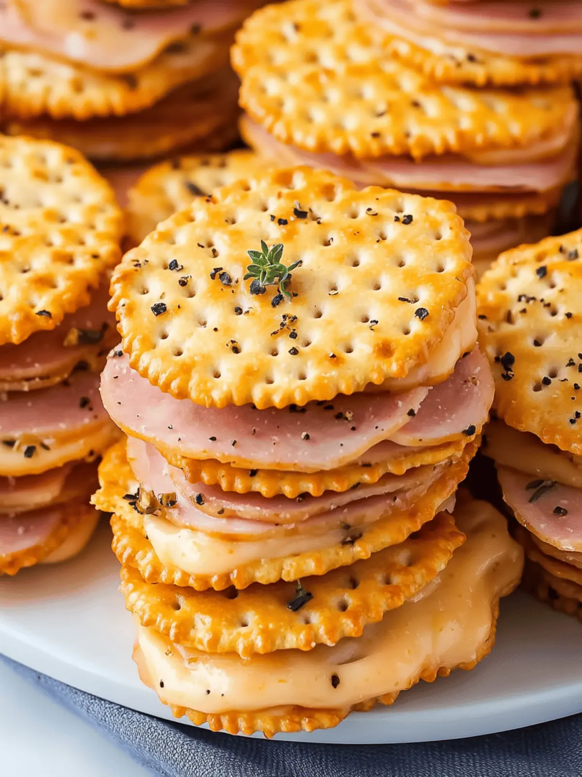 Ham and Swiss Cracker Melts