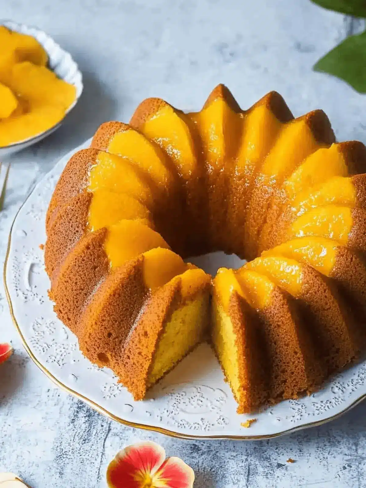 Eggless Mango Bundt Cake