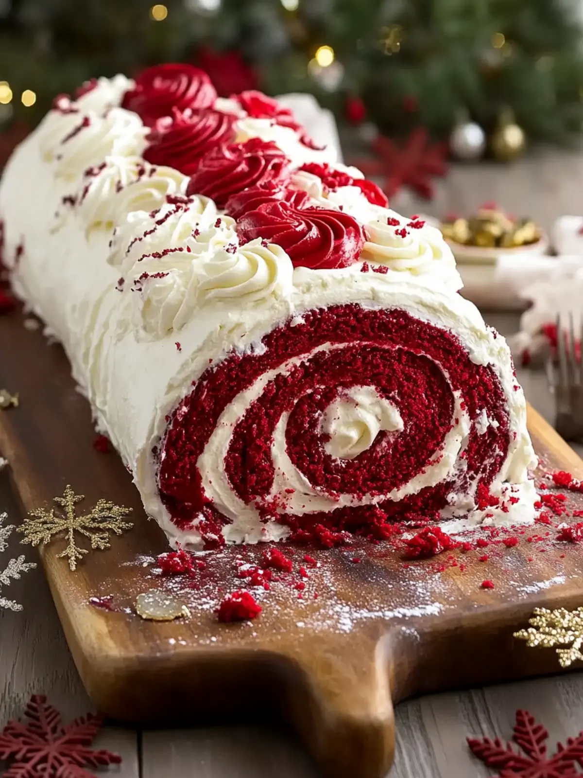 Red Velvet Yule Log
