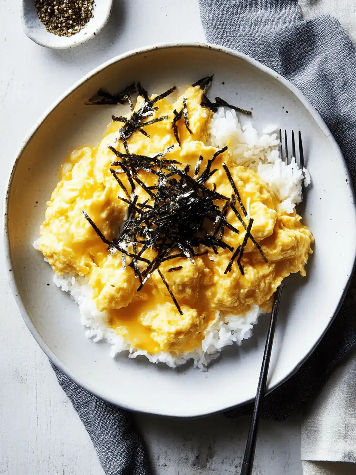 Japanese-Style Scrambled Eggs Over Rice for Cozy Comfort Japanese-Style Scrambled Eggs