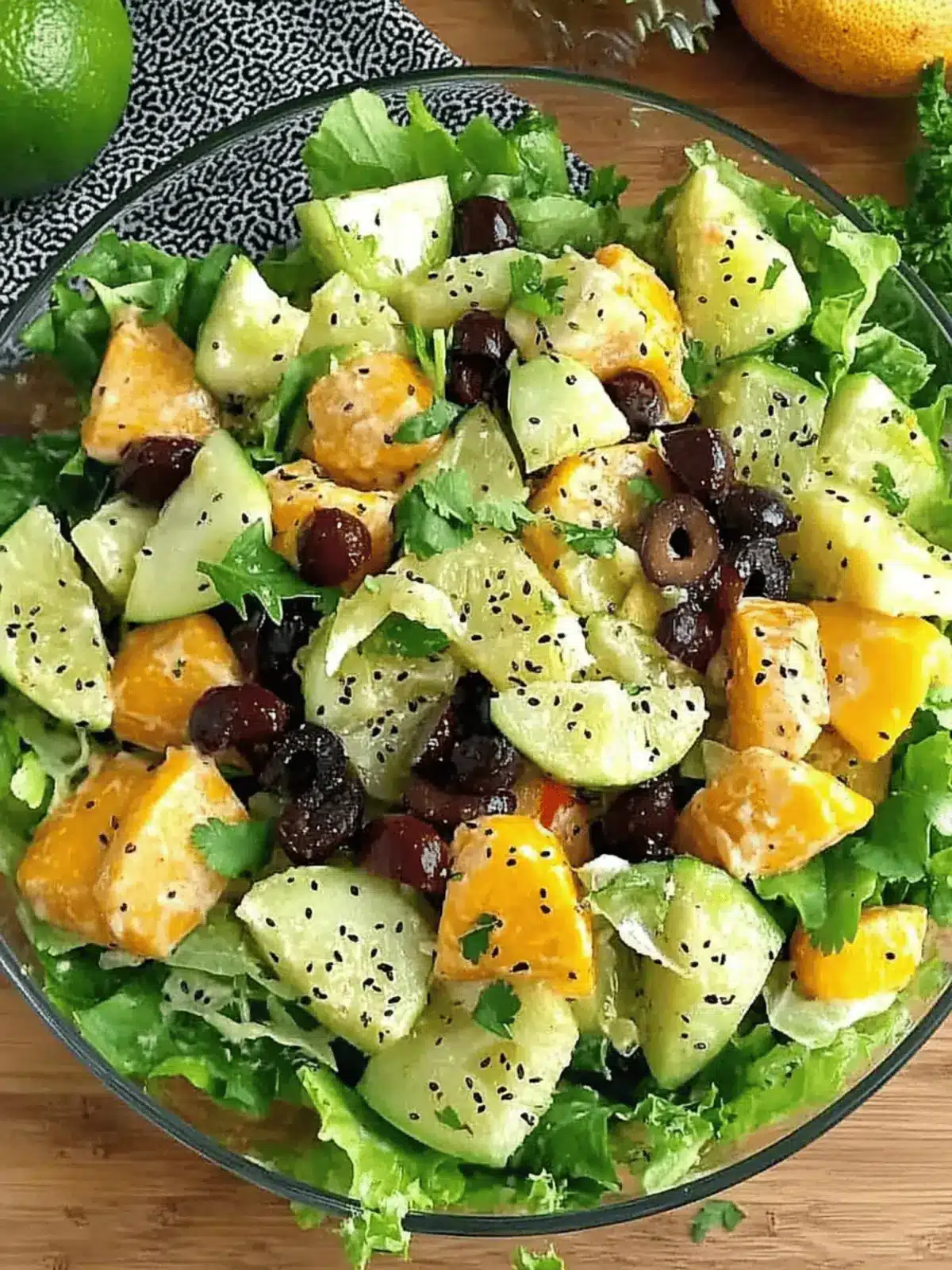 Caribbean Salad with Honey Lime Dressing