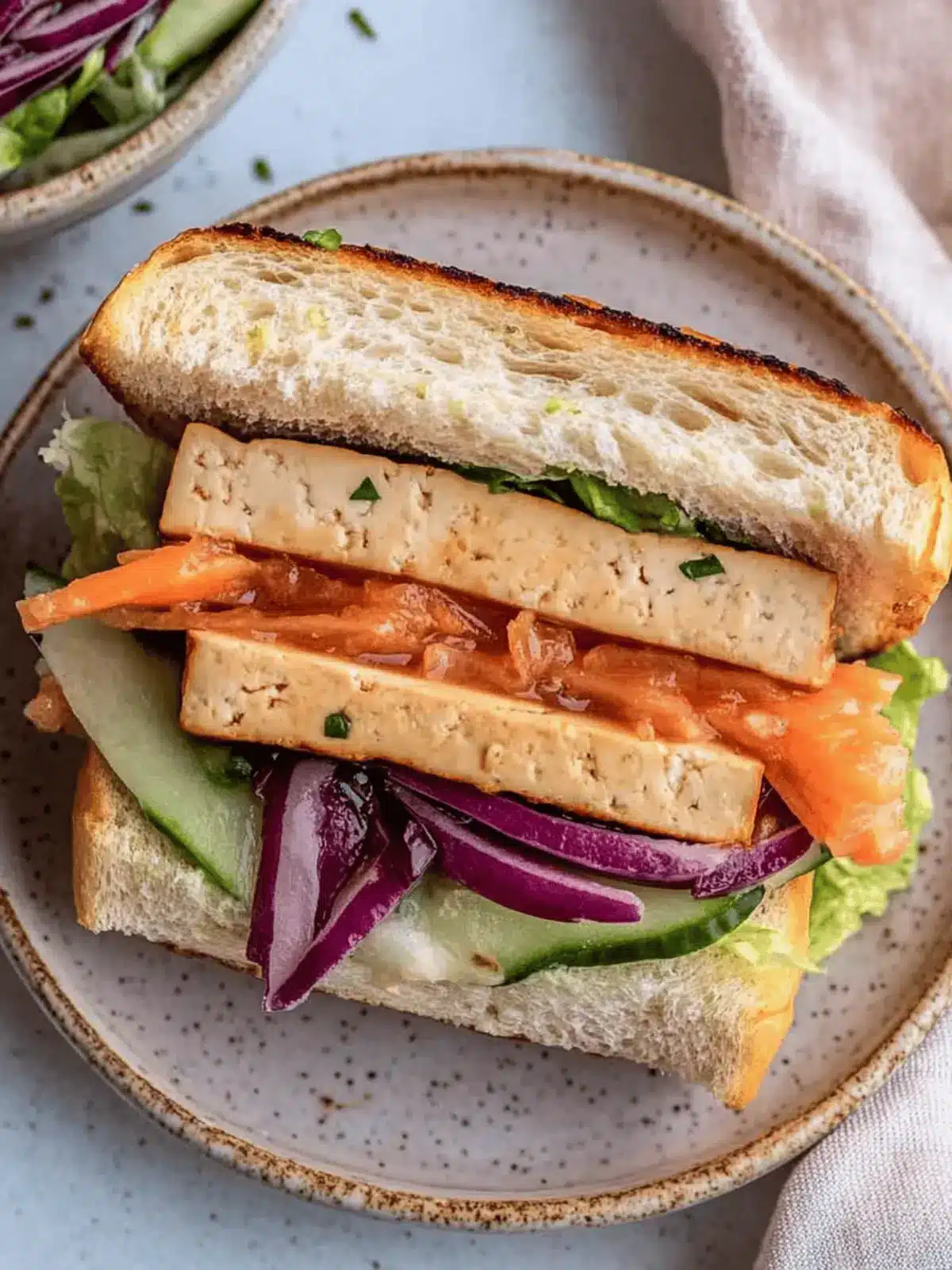 Teriyaki Tofu Sandwich