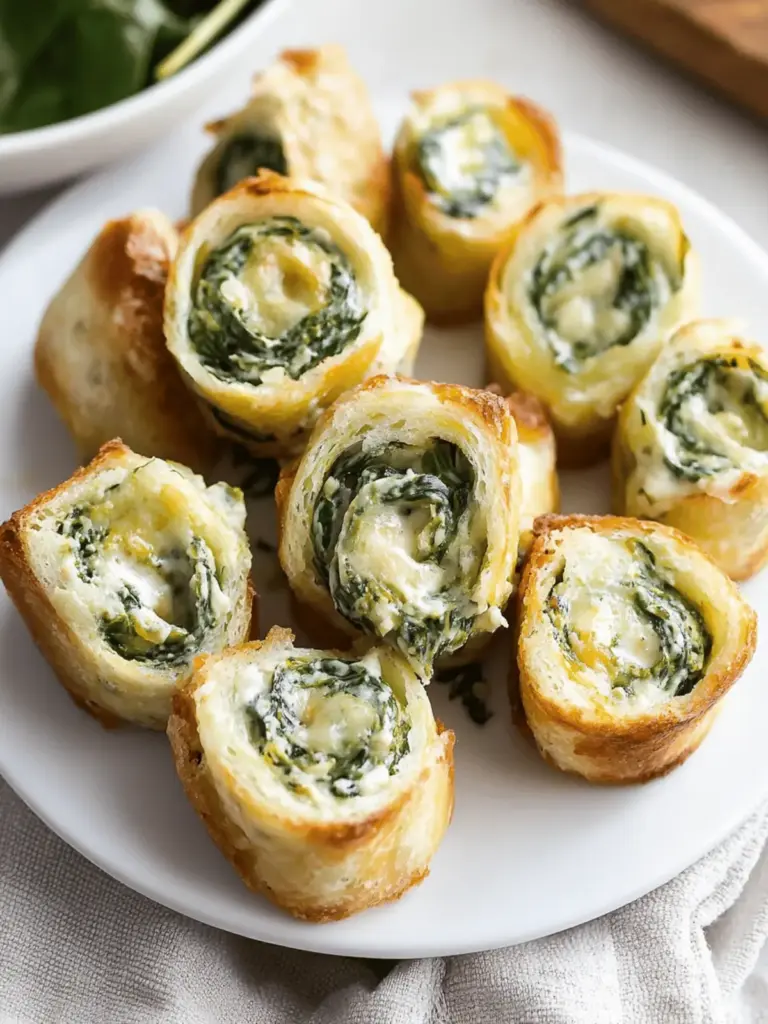 Spinach Dip in Bite-Sized Pinwheels