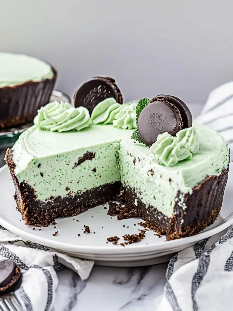 No Bake Mint Cheesecake