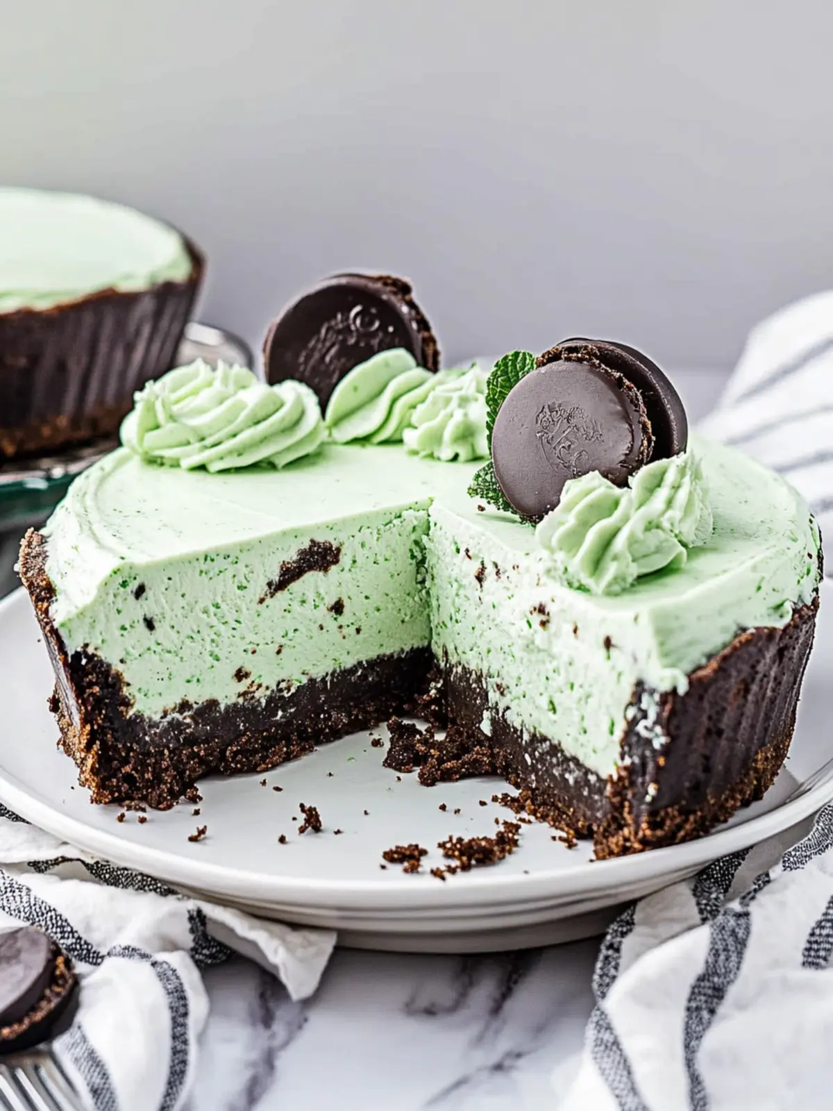 No Bake Mint Cheesecake