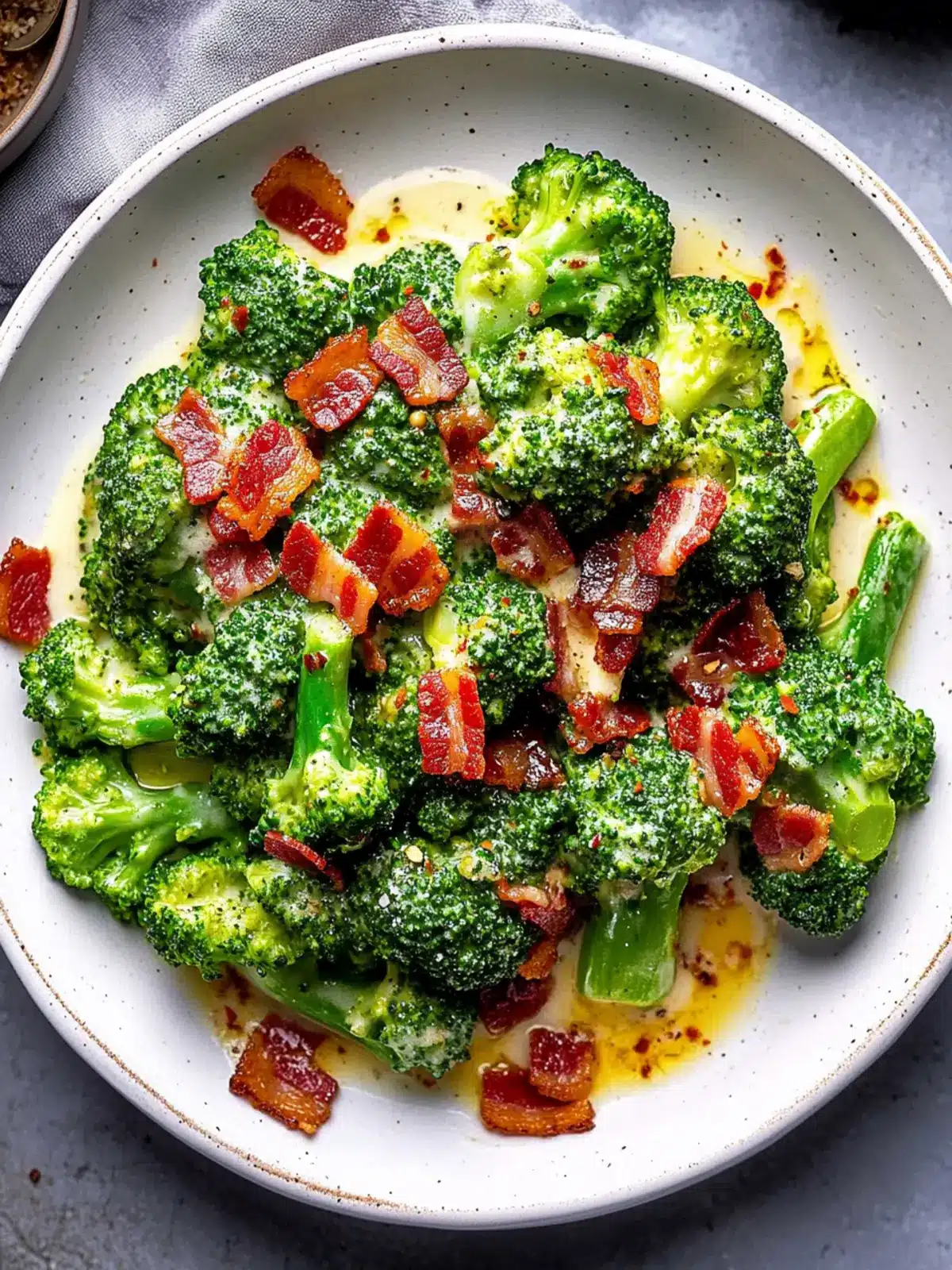 Broccoli With Garlic Sauce & Bacon
