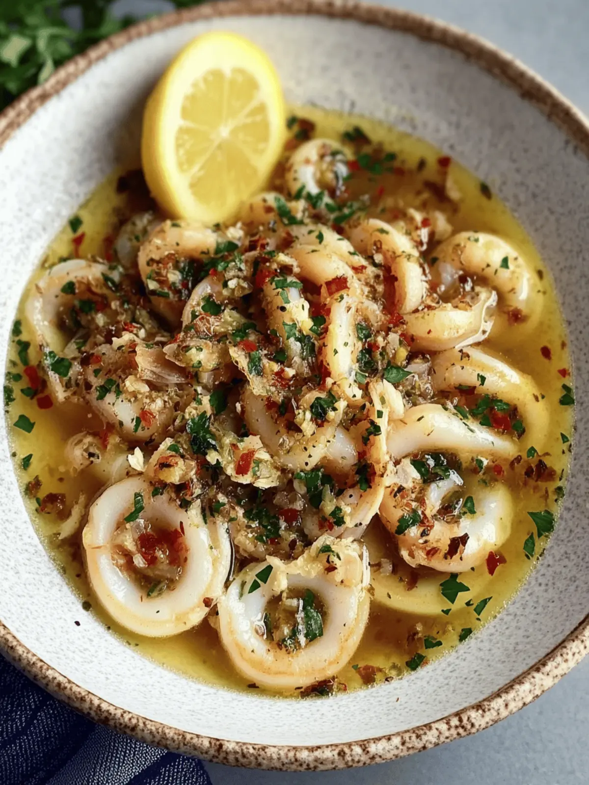 Savor Poached Calamari in Garlic White Wine Broth Tonight Poached Calamari in Garlic White Wine Broth