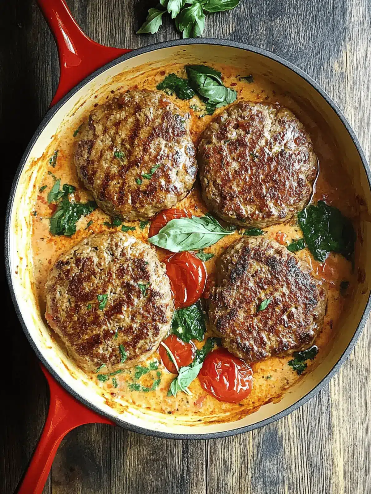 Savor Tuscan Hamburger Steaks in Creamy Spinach Delight Tuscan Hamburger Steaks