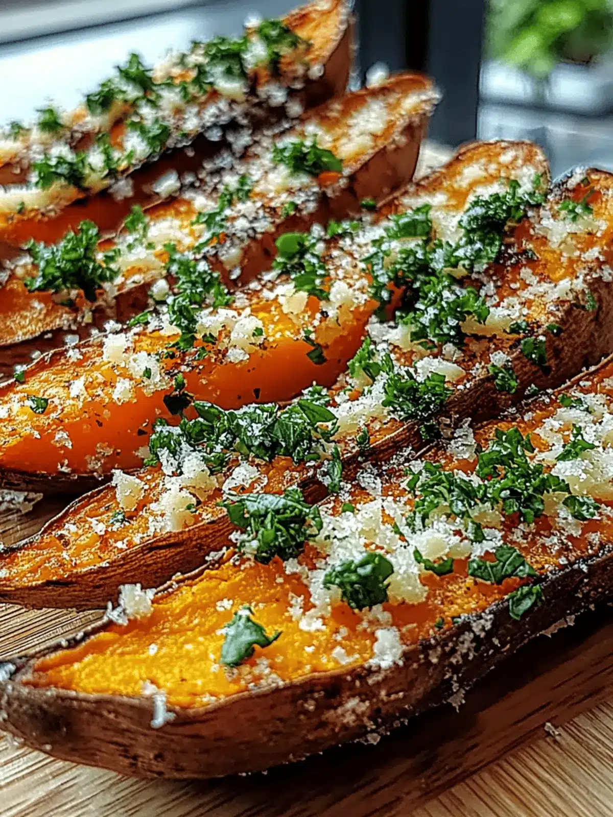 Garlic Parmesan Sweet Potato Wedges That Steal the Show Garlic Parmesan Sweet Potato Wedges
