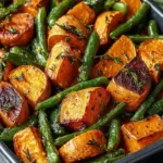 Sweet Potato & Green Bean Tray Bake